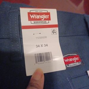 Wrangler men's work pants, dark blue 34 x 34, new